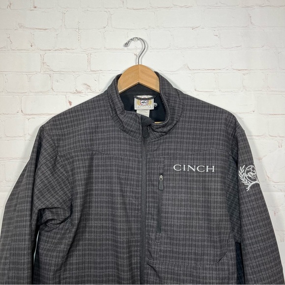 Cinch Softshell Jacket Mens Small Black Full Zip Western Coat Fleece Lined - Picture 2 of 16